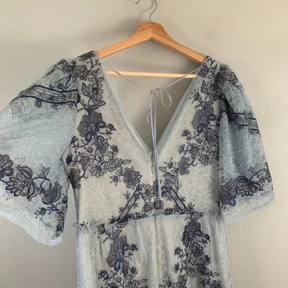 BCBGMaxAzria Blue and White Floral Mini Dress - Picture 5 of 15